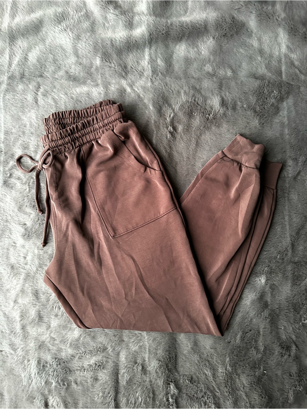 Women's Brown High-Waist Jogger Pants